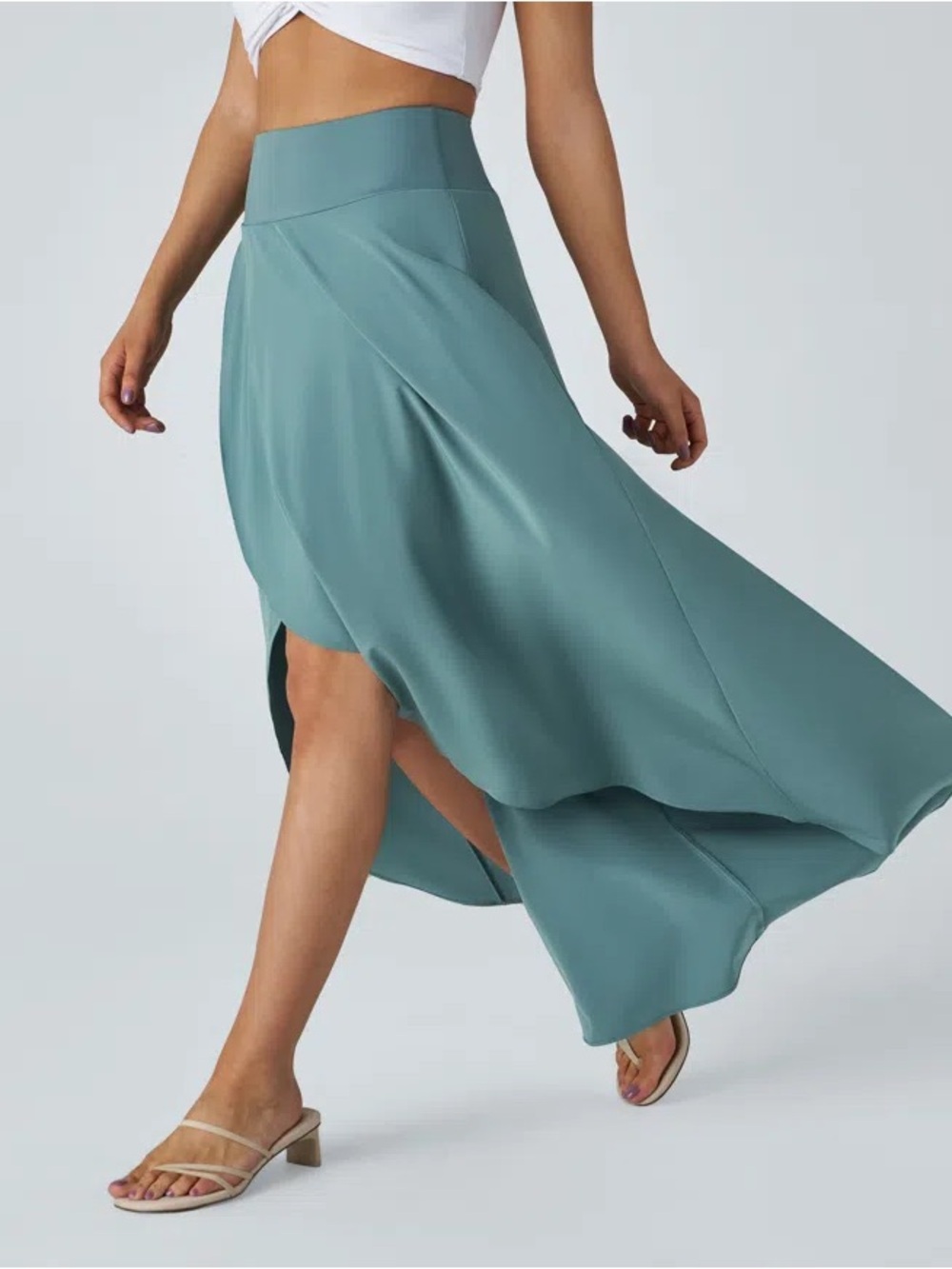 Breezeful High-Waisted High-Low Maxi Skirt